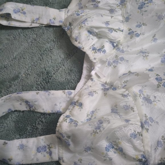 Princess Polly Tullock Floral Dress White & blue - Picture 4 of 6